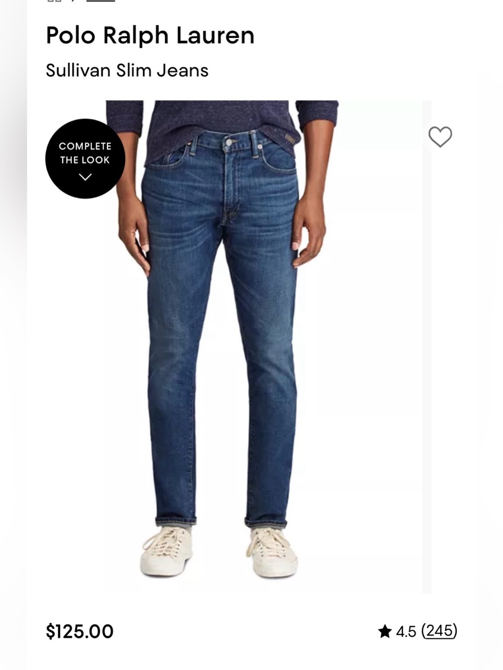 Polo by Ralph Lauren Sullivan Slim Straight Jeans in Indigo Wash
